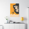 Shadows of Halloween: Spectral Silhouettes, Vintage Graphic Hauntings - Unframed Canvas Wall Art Decor