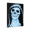 Ethereal Mortality: Day of the Dead Skull, Digital Memento Mori Art - Unframed Canvas Wall Art Decor