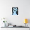 Ethereal Mortality: Day of the Dead Skull, Digital Memento Mori Art - Unframed Canvas Wall Art Decor