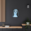 Ethereal Mortality: Day of the Dead Skull, Digital Memento Mori Art - Unframed Canvas Wall Art Decor