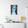 Ethereal Mortality: Day of the Dead Skull, Digital Memento Mori Art - Unframed Canvas Wall Art Decor