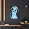 Ethereal Mortality: Day of the Dead Skull, Digital Memento Mori Art - Unframed Canvas Wall Art Decor