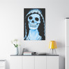 Ethereal Mortality: Day of the Dead Skull, Digital Memento Mori Art - Unframed Canvas Wall Art Decor