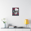 Mortal Bloom: Skull and Roses Graphic Design, Edgy Alternative Art Composition - Unframed Canvas Wall Art Decor