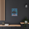 Neon Nocturne: Halloween Haunt, Spooky Bat Silhouette Graphic - Unframed Canvas Wall Art Decor