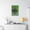 Midnight Whiskers: Halloween Spectral Scene, Vintage Whimsy Illustration - Unframed Canvas Wall Art Decor