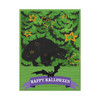 Midnight Whiskers: Halloween Spectral Scene, Vintage Whimsy Illustration - Unframed Canvas Wall Art Decor