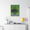 Midnight Whiskers: Halloween Spectral Scene, Vintage Whimsy Illustration - Unframed Canvas Wall Art Decor