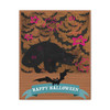 Midnight Whiskers: Halloween Cat Illustration, Vintage Spooky Design - Unframed Canvas Wall Art Decor