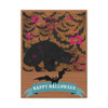 Midnight Whiskers: Halloween Cat Illustration, Vintage Spooky Design - Unframed Canvas Wall Art Decor