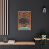 Midnight Whiskers: Halloween Cat Illustration, Vintage Spooky Design - Unframed Canvas Wall Art Decor
