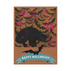 Midnight Whiskers: Halloween Cat Illustration, Vintage Spooky Design - Unframed Canvas Wall Art Decor