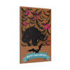 Midnight Whiskers: Halloween Cat Illustration, Vintage Spooky Design - Unframed Canvas Wall Art Decor