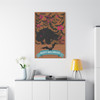 Midnight Whiskers: Halloween Cat Illustration, Vintage Spooky Design - Unframed Canvas Wall Art Decor