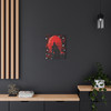 Crimson Nocturne: Gothic House Silhouette, Dark Graphic Design Composition - Unframed Canvas Wall Art Decor