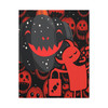 Pumpkin Grin: Halloween Graphic Art, Minimalist Jack-o'-Lantern Illustration - Unframed Canvas Wall Art Decor 16″ x 20″ (Vertical)/1.25"