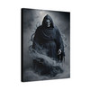 Dark Fantasy Grim Reaper, Skeletal Death Illustration - Unframed Canvas Wall Art Decor 16″ x 20″ (Vertical)/1.25"