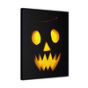 Halloween's Haunting Glow: Sinister Jack-o'-Lantern - Unframed Canvas Wall Art Decor 16″ x 20″ (Vertical)/1.25"