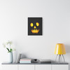 Halloween's Haunting Glow: Sinister Jack-o'-Lantern - Unframed Canvas Wall Art Decor 16″ x 20″ (Vertical)/1.25"