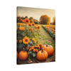 Sunlit Farm Landscape: Pumpkin Patch Panorama - Unframed Canvas Wall Art Decor 16″ x 20″ (Vertical)/1.25"