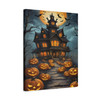 Haunted Halloween Mansion: Moonlit Nocturne, Spooky Forest Scene - Unframed Canvas Wall Art Decor 16″ x 20″ (Vertical)/1.25"