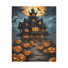 Haunted Halloween Mansion: Moonlit Nocturne, Spooky Forest Scene - Unframed Canvas Wall Art Decor 16″ x 20″ (Vertical)/1.25"