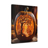 Halloween Pumpkin Carving Art, Intricate Seasonal Decor - Unframed Canvas Wall Art Decor 16″ x 20″ (Vertical)/1.25"