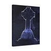 Eternal Vigil: Celtic Cross in Twilight, Haunting Gravestone Silhouette - Unframed Canvas Wall Art Decor 16″ x 20″ (Vertical)/1.25"