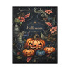 Hallowed Harvest: Pumpkin Nocturne, Gothic Halloween Illustration - Unframed Canvas Wall Art Decor 16″ x 20″ (Vertical)/1.25"