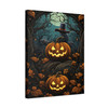 Haunting Hollow's Eve: Autumn's Whispers, Gothic Pumpkin Nocturne - Unframed Canvas Wall Art Decor 16″ x 20″ (Vertical)/1.25"