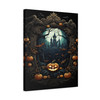 Gothic Halloween Landscape, Haunting Forest Castle Scene - Unframed Canvas Wall Art Decor 16″ x 20″ (Vertical)/1.25"