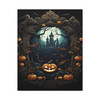Gothic Halloween Landscape, Haunting Forest Castle Scene - Unframed Canvas Wall Art Decor 16″ x 20″ (Vertical)/1.25"