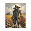 Scarecrow's Midnight Vigil: Gothic Horror Cornfield Scene - Unframed Canvas Wall Art Decor 16″ x 20″ (Vertical)/1.25"