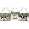 Set of 3 Hanging Wooden Ornaments Set - Winter Farm Animals from Primitives by Kathy
