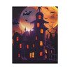 Hallowed Night's Embrace: Gothic Haunted House Halloween Scene - Unframed Canvas Wall Art Decor 16″ x 20″ (Vertical)/1.25"