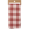 Red & White Plaid Cotton Kitchen Dish Towel - Merry Christmas Stitched Art 20x28 from Primitives by Kathy