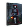 Spectral Guardian of the Mist: Crimson Requiem, Día de los Muertos Gothic Art - Unframed Canvas Wall Art Decor 16″ x 20″ (Vertical)/1.25"