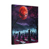Gothic Graveyard Moonscape, Haunting Supernatural Tableau - Unframed Canvas Wall Art Decor 16″ x 20″ (Vertical)/1.25"