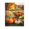 Seasonal Wildflower Composition, Harvest Pumpkin Landscape - Unframed Canvas Wall Art Decor 16″ x 20″ (Vertical)/1.25"