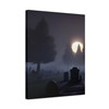 Spectral Cemetery Landscape, Nocturnal Gothic Atmosphere - Unframed Canvas Wall Art Decor 16″ x 20″ (Vertical)/1.25"