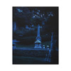 Nocturnal Cemetery Landscape, Haunting Blue Twilight Composition - Unframed Canvas Wall Art Decor 16″ x 20″ (Vertical)/1.25"