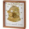 Decorative Inset Wooden Box Sign - Home Sweet Home - Watercolor Beehive Design 8x10 from Primitives by Kathy