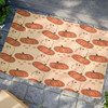 Halloween Anti-Slip Coir Doormat 24" x 16" - Ghostly Parade: Cute Cartoon Ghosts and Pumpkins Pattern