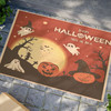 Happy Halloween Anti-Slip Coir Doormat 24" x 16" - Haunting Night: Spooky Spirits and Jack-o'-Lanterns