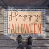 Halloween Anti-Slip Coir Doormat 24" x 16" - Festive Halloween Greeting: Autumnal Typography Design