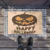 Halloween Anti-Slip Coir Doormat 24" x 16" - Melting Menace: Halloween Jack-o'-Lantern Graphic