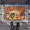Halloween Anti-Slip Coir Doormat 24" x 16" - Halloween Friends: Spooky Cartoon Characters, Festive Trick or Treat Scene Halloween Anti-Slip Coir Doormat 24" x 16" - Halloween Friends: Spooky Cartoon Characters, Festive Trick or Treat Scene