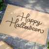 Happy Halloween Anti-Slip Coir Doormat 24" x 16" - Haunting Handwritten Halloween Wishes