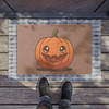 Halloween Anti-Slip Coir Doormat 24" x 16" - Kawaii Pumpkin