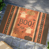 Halloween Anti-Slip Coir Doormat 24" x 16" - Spooky Spectral Celebration: Halloween Ghost Gathering